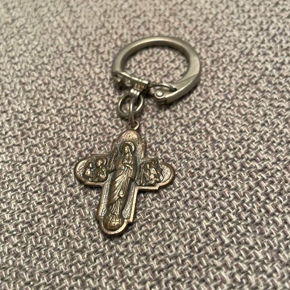 Religious Keychain Key Fob Sacred Heart Auto League Keychain From Italy